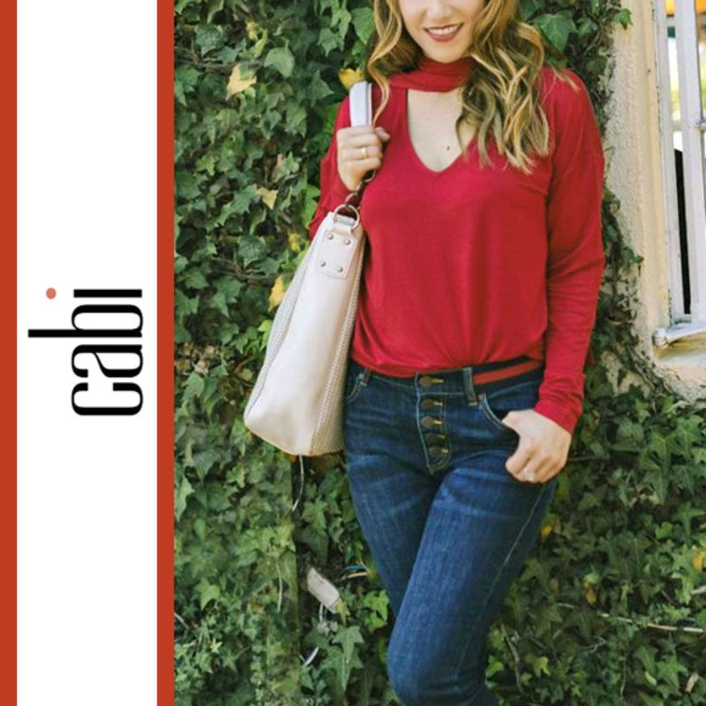 CAbi | 'Tess' Tie-Neck Long Sleeve Top